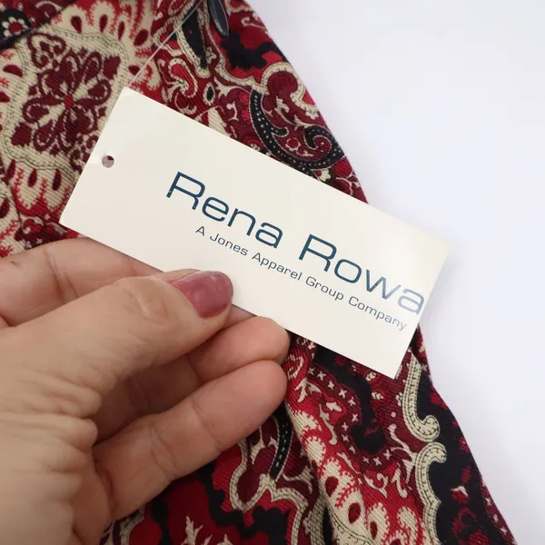 Rena Rowan Skirt Womens 18 Scarlet Damask Paisley Midi Red New - Image 3
