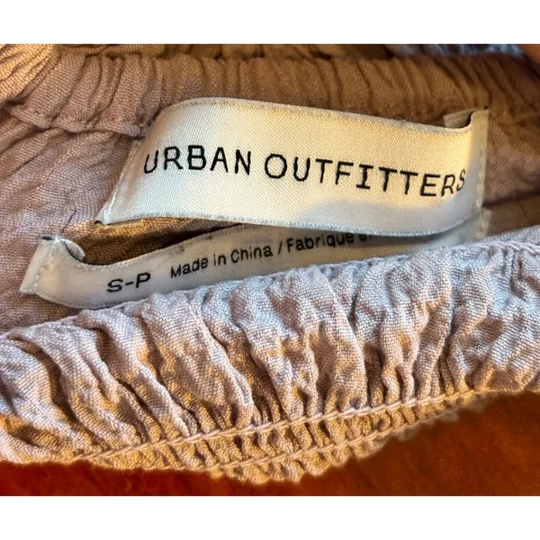 Urban Outfitters Smocked Puff Sleeve Crop Top Lavender Purple Square Neck Small - Image 6