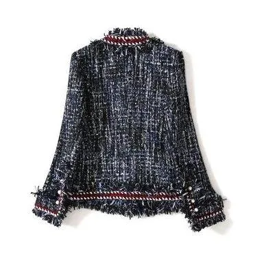 New Small Tweed Logo Jacket O Neck Blazer - Image 6