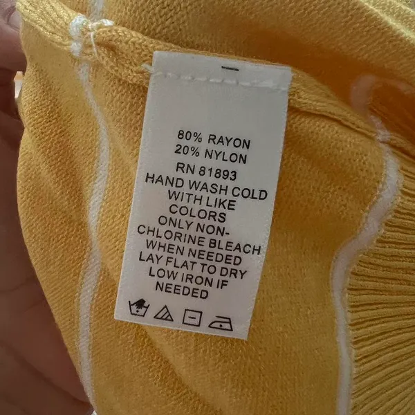 Isaac Mizrahi Yellow White Striped Sweater 2x - Image 5