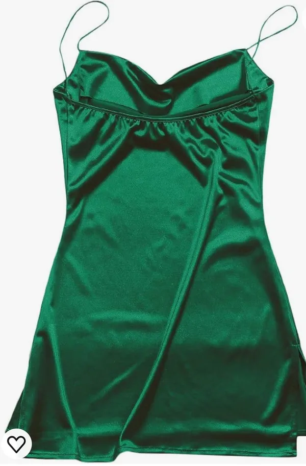 Zaful Cowl Neck Satin Mini Dress - Image 3