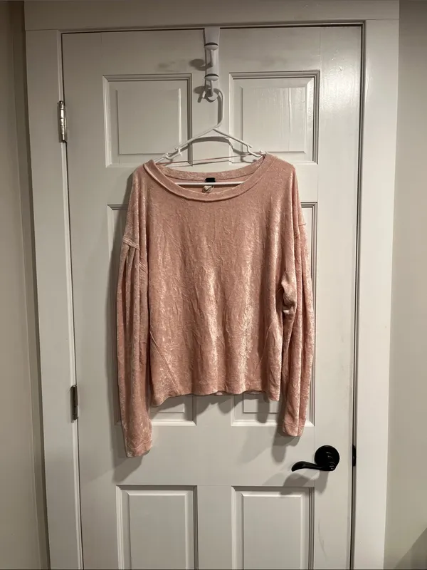 We the Free Milan Crushed Velvet Top in Pink Size Small - Image 3