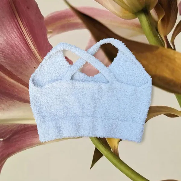 POL White Fuzzy Knit Cropped Sweater Tank - Image 6