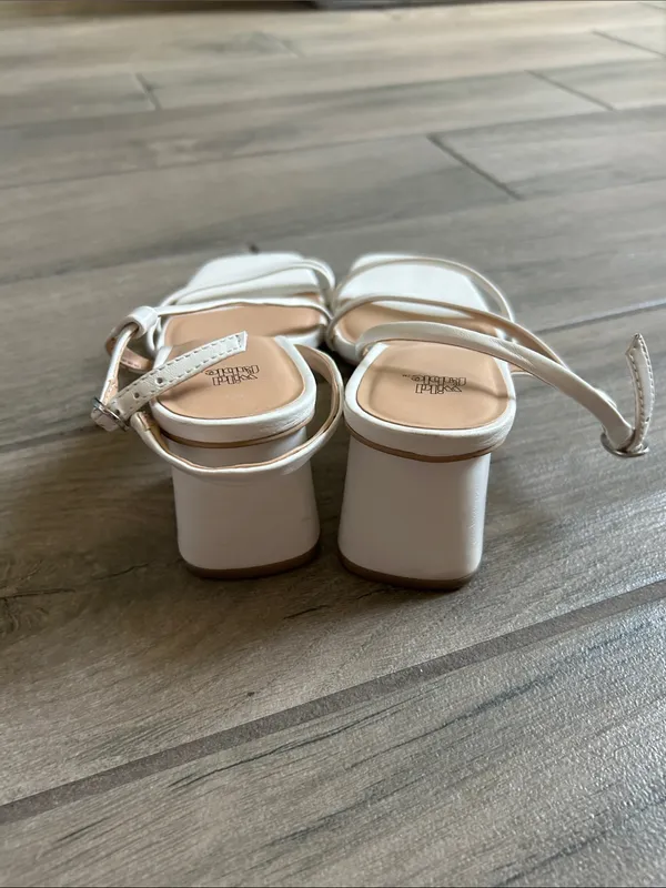 wild fable White Strappy Square-Toe Heeled Sandals - Image 7