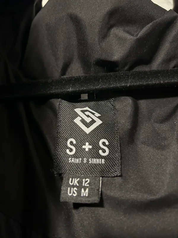 Black Long Hooded Jacket Size M - Image 3