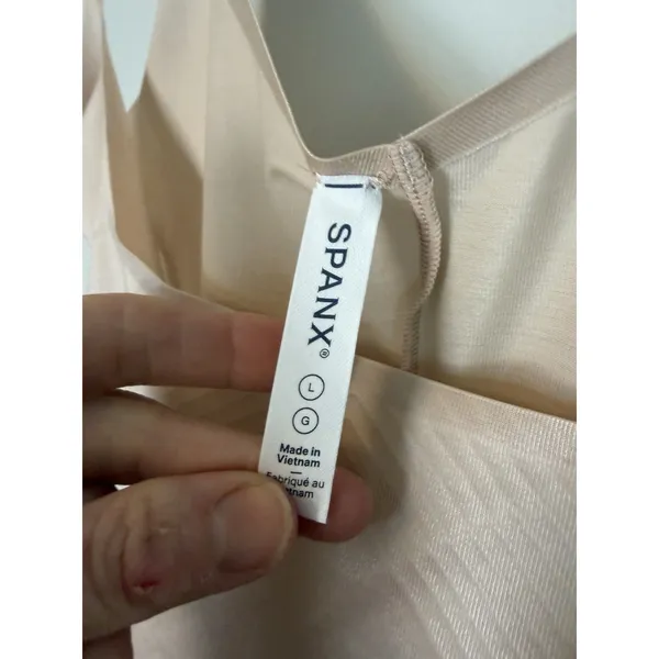 Spanx SPANXshape Invisible Open-Bust Mid-Thigh Bodysuit Nude Sz L Shapewear NEW - Image 4