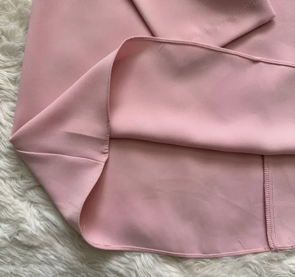 Amanda Uprichard Dress Cold Shoulder Bow Tie Long Sleeve Mini Pale Pink P - Image 7