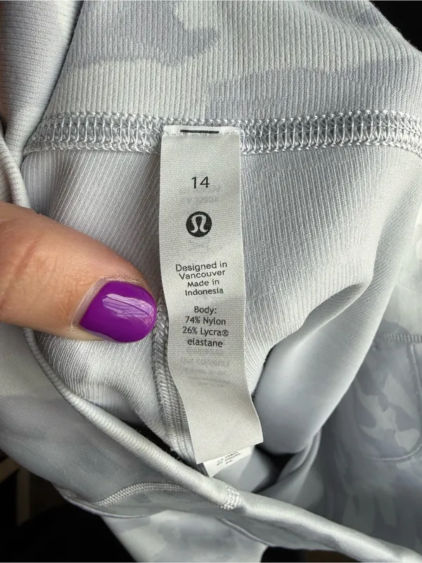 Lululemon Wunder Under Short 10" Ribbed Incognito Camo Jacquard Alpine Size 14 - Image 5