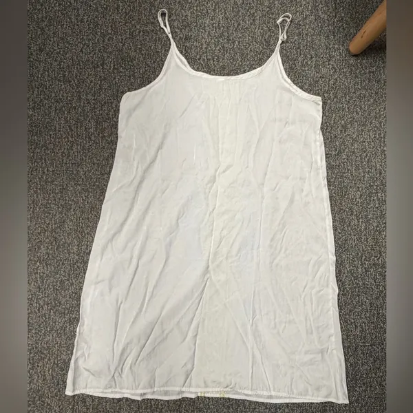 Silky Embroidered Boho Slip Dress Size M Coastal Lime Geometric Mini Size Medium - Image 6