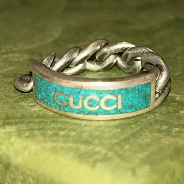Gucci Tag Chain Enamel Arg 925 Ring Gucci Size 20/ US size 9 - Image 3