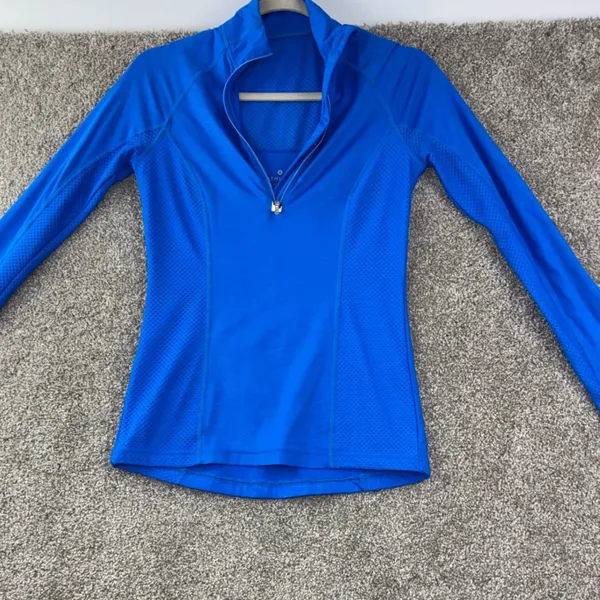 Athleta Candescent 1/2 Zip Pullover‎ Womens XXS Blue Mesh Running Athletic Top - Image 2