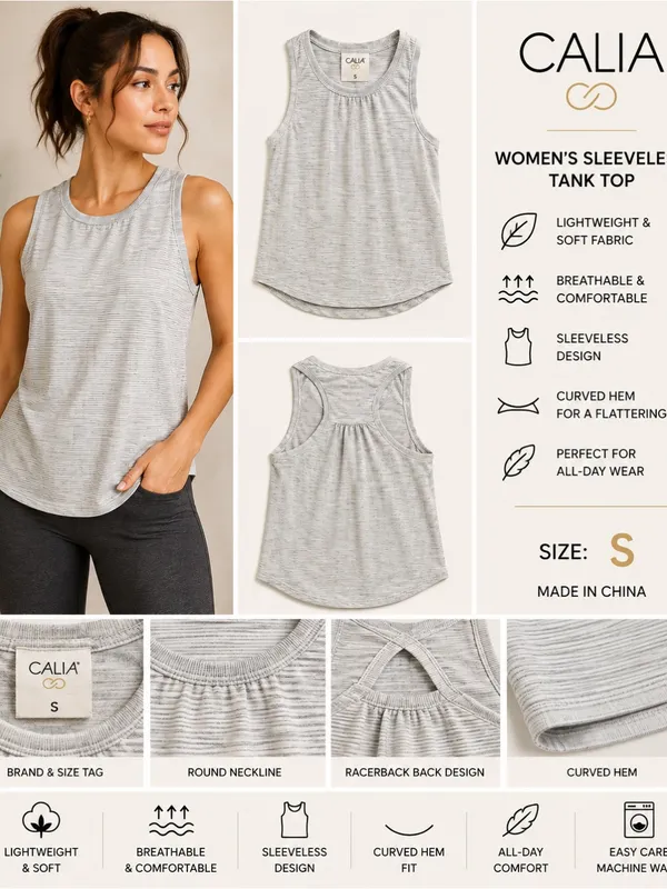 Calla Women's White Sleeveless Tank Top Size Small - Image 2