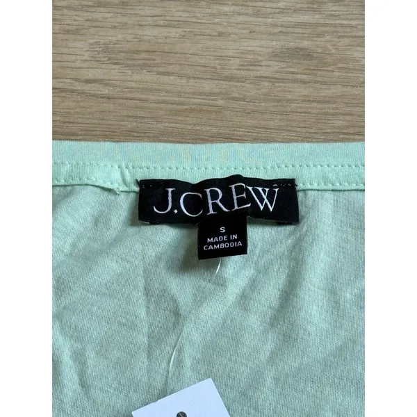 NWT Womens J Crew 3/4 sleeve green tshirt 100% cotton minimalist size S - Image 3