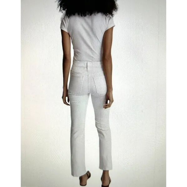 Madewell Mid Rise Kick Out Ankle Length Jeans Pure White Womens Size 23 - Image 2
