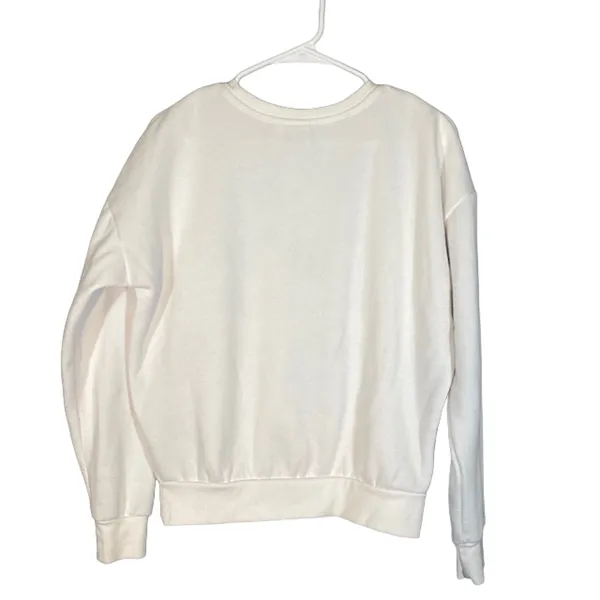 Disney White Newspaper Clipping Winnie the Pooh & Piglet Sweatshirt Women Sz S - Image 2