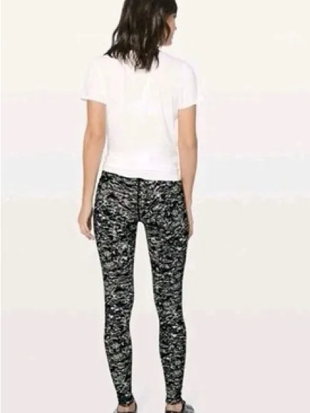Lululemon Wunder Under Hi-Rise Tight Sz 10/28" Liquid Platinum Alpine White Mult - Image 2