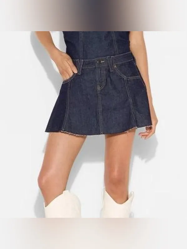 flared jean game day skirt Size 4 - Image 4