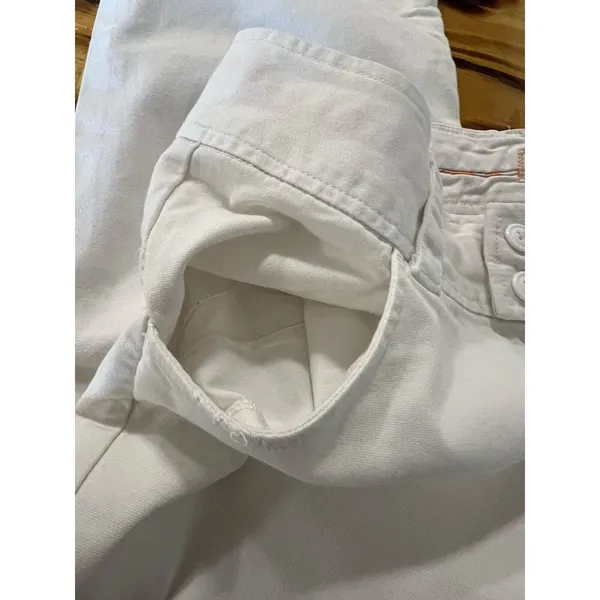 American Eagle Jeans Women Size 10 Wide Leg Crop Stretch White Classic‎ Preppy - Image 11