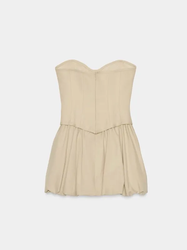 ZARA Strapless Beige Corset Top - Image 4