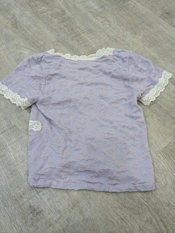 NWT Urban Outfitters Out Form Under Lilac Lace Trim Crop Top Size M/L - Image 6