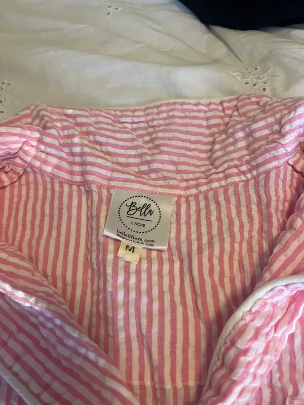Pink Seersucker Pajama Set Size M - Image 2