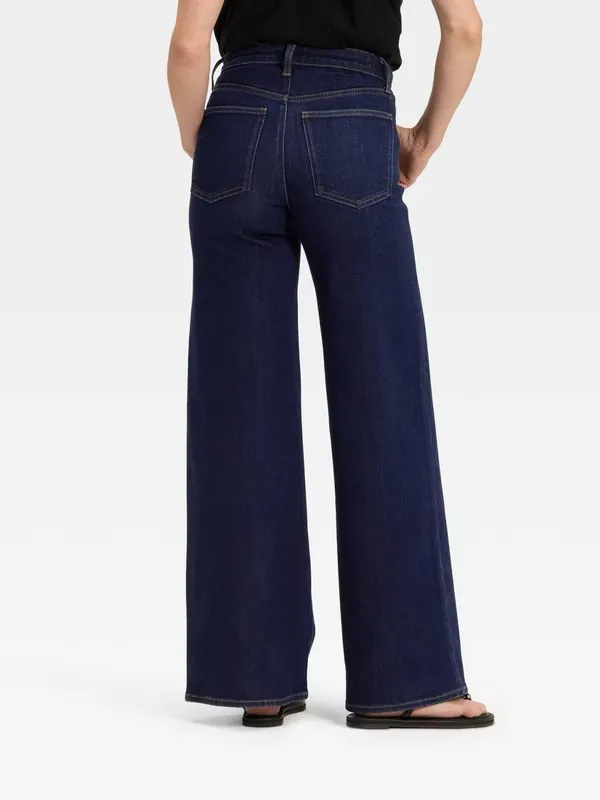 Universal Thread Women's High-Rise Wide Leg Jeans Sz 16R Dark Wash 100% Cotton - Image 3