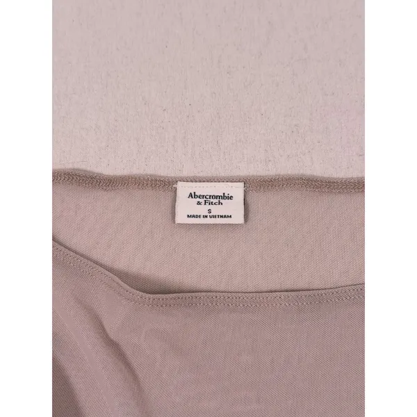 Abercrombie & Fitch Sheer Mesh Draped Tank Top Size S Beige Ruched Going Out - Image 4