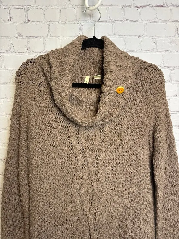Moth Anthropologie cowl neck brown knitted sweater boho western small - Image 3