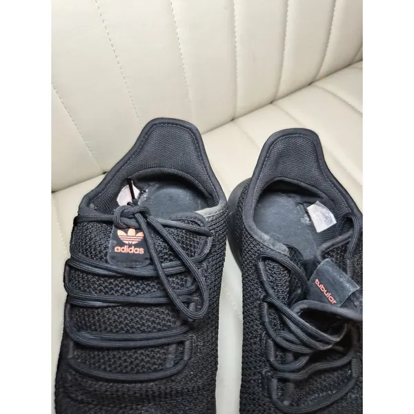 adidas Black Knit Low-Top Sneakers with Pink Trefoil - Image 3
