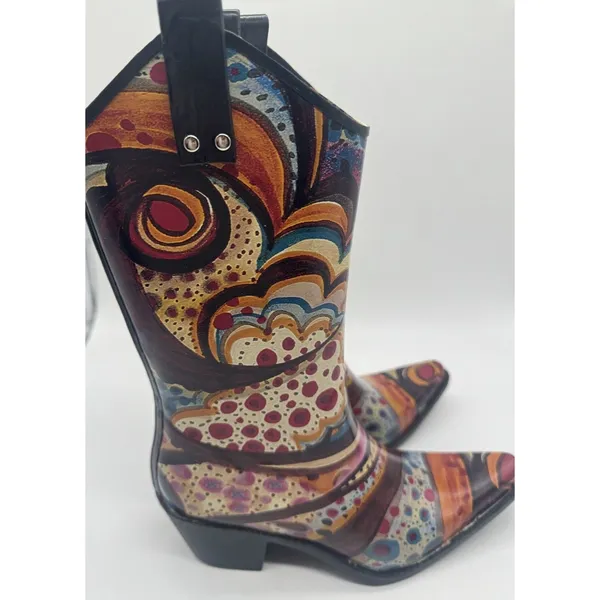 Nomad Yippy Women's Multicolor Western Cowboy Rain Boots Size 7 Artistic - Image 11