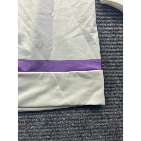 Purple‎ White Striped Colorblock Long Sleeve Crewneck Top Oversized Womens 3XL - Image 3
