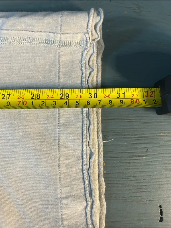 GAP Light Blue/Gray Ribbed Drawstring Waist Cropped Sweatpants | Size Large - Image 7