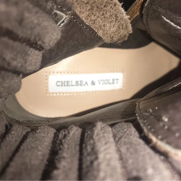 Chelsea and Violet Suede Leather Platform Hiking Boot Bootie Lug‎ Sole Brown Cap Toe Size 6 New - Image 10