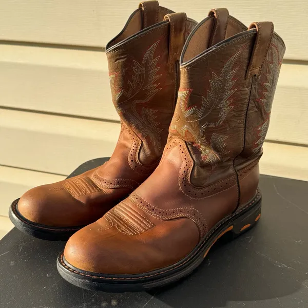 Ariat 4LR Brown Leather Western Boots Women US 6 Embroidered Cowboy - Image 4