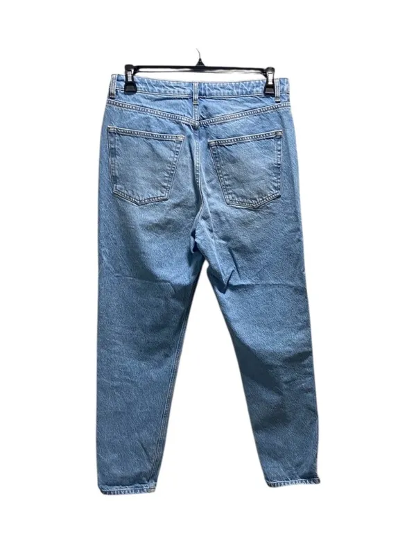 TopShop High Rise Straight Leg Mom Jeans Blue Size 32 Preppy Casual Minimalist - Image 13