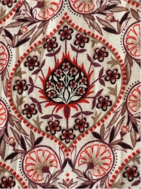 Loft Top Medium Cream with Red Black Floral Design - Image 6