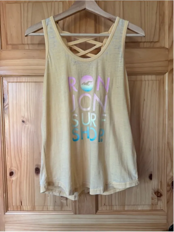 Ron Jon Surf Shop Lattice Back Graphic Logo Burnout Tank size medium - Image 9