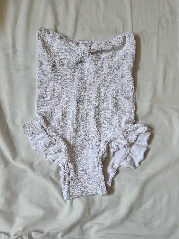 Reina Olga Laila crinkle one piece swimsuit sold at free people size large - Image 3