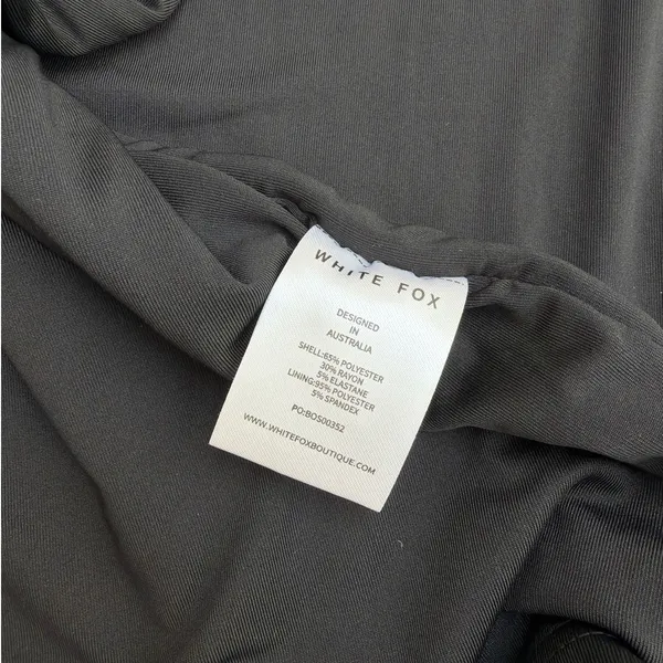 White Fox Maxi Dress Long Sleeve Ribbed Hot Right Now Size L Black - Image 6