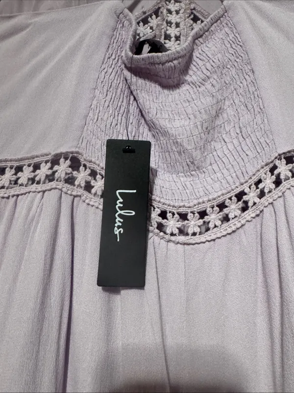 NWT Lulus Lavender Leads to You Crochet Lace Halter Dress XL - Image 5