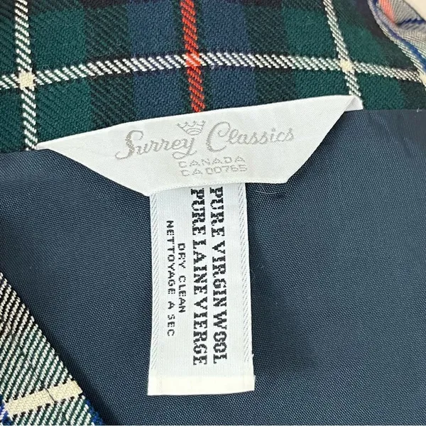 Vintage Surry Classics Tartan Plaid Wool Vest Navy M/ L - Image 5