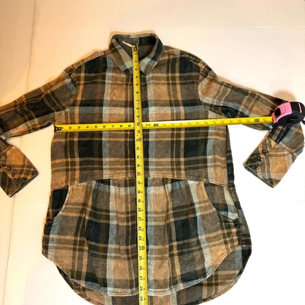 Free People Plaid Tunic Small Babydoll Boho Cottagecore Fall Layering Pockets - Image 7