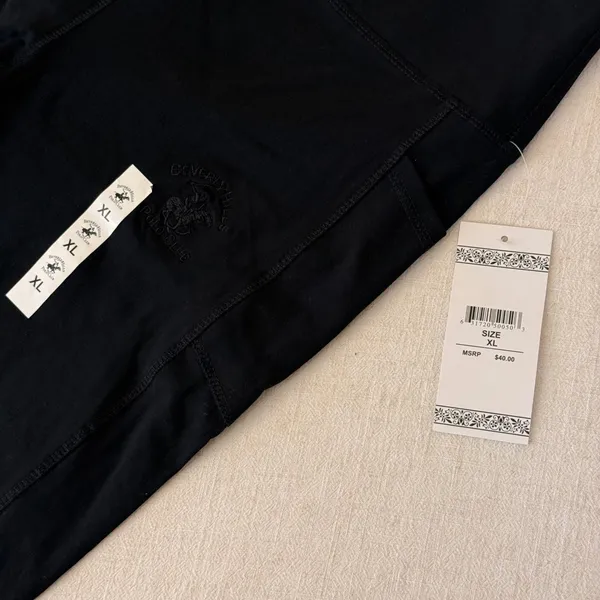 Beverly Hills Polo Club Womens XL‎ Black High Waisted Athletic Leggings Pockets - Image 2