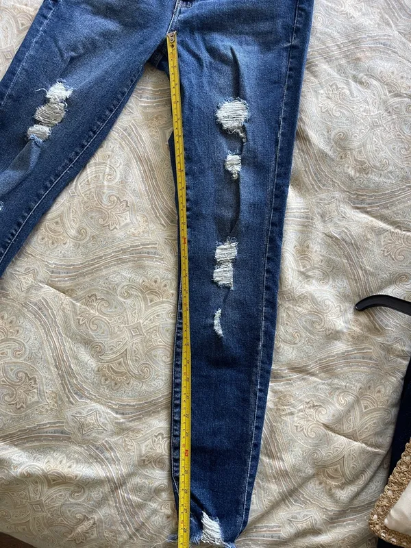 KanCan Dark Blue Distressed Skinny Jeans - Image 15