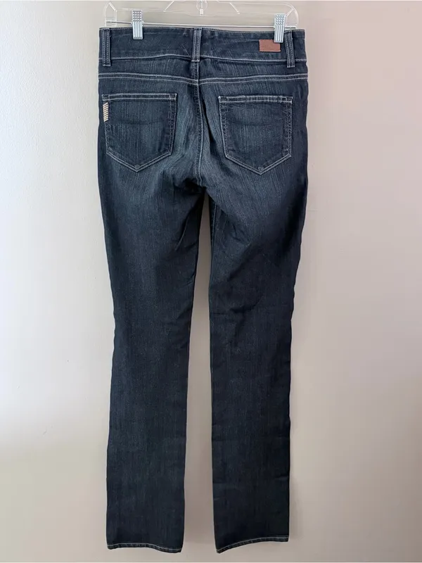 Paige Hidden Hills Straight Leg Jeans Size 28 Dark Wash Double Button - Image 4