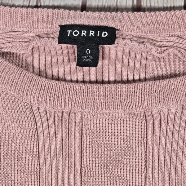 Torrid Knit Belted Midi Dress Dusty Rose‎ Short Sleeve Pockets Size 0 - Image 3
