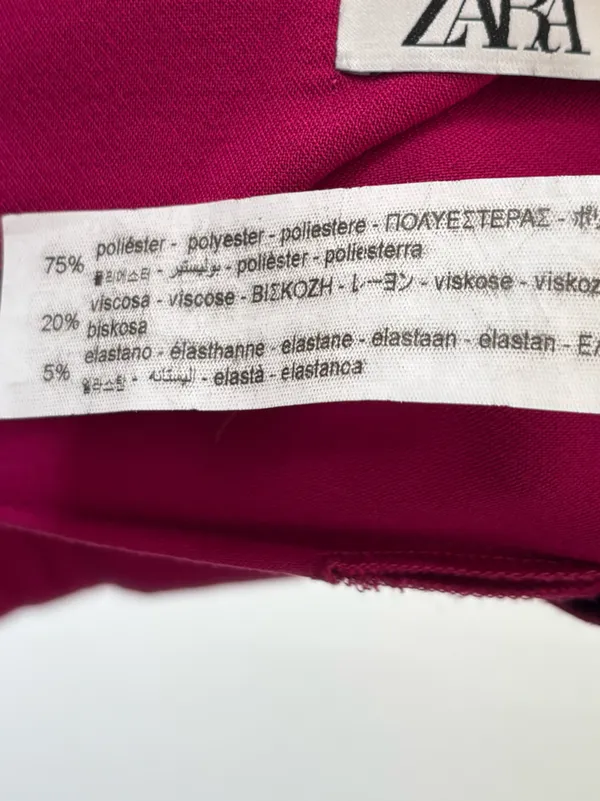 Zara High-Waisted Wide-Leg Culotte Trousers Fuchsia Pink Business Professional - Image 7