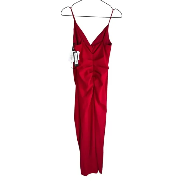 Xscape Red Spaghetti Strap V Neck Full-Length Evening Gown Dress‎ 6 Red - Image 7