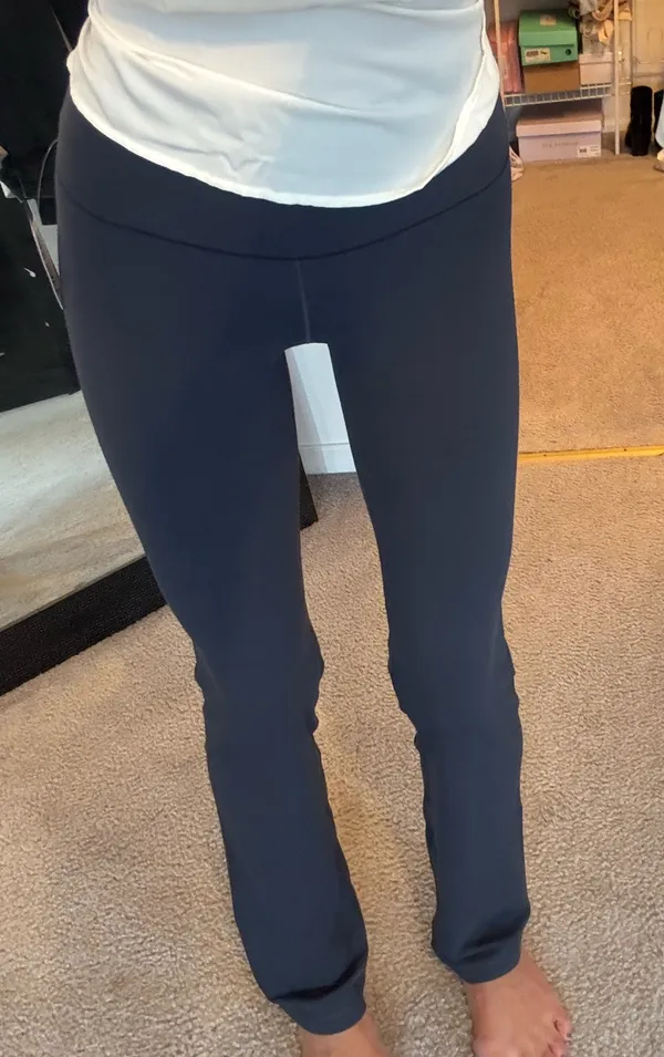 Navy Straight Leg Yoga Pants Gray Size XS - Image 2