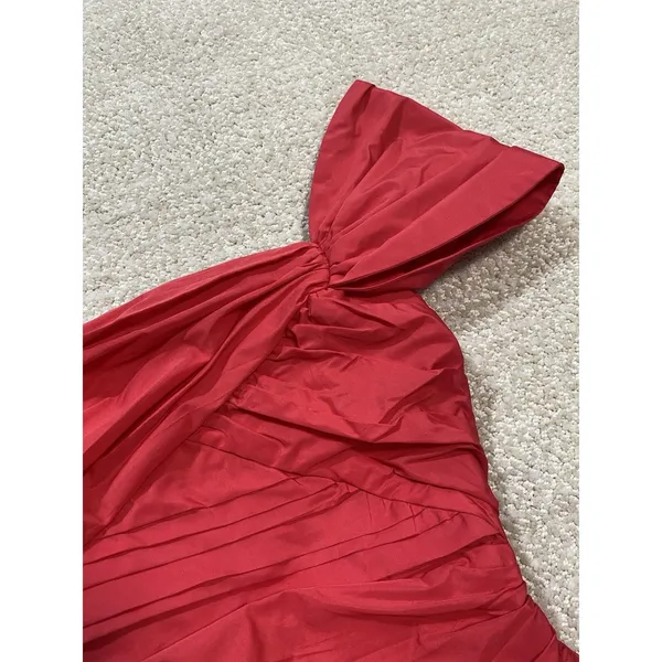 Zara Bright Red One-Shoulder Ruched Mini Dress Size S - Image 4
